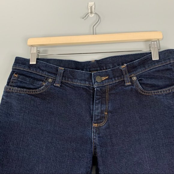 Patagonia Organic Cotton Dark Wash Low Mid Rise Jeans Boot Flare  Leg Women's 30 - Picture 2 of 12